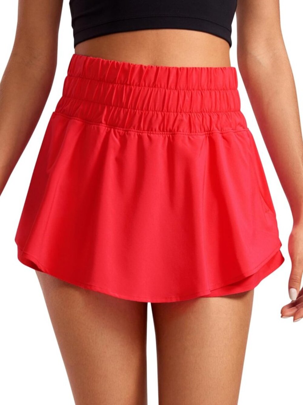 Ruffle Skirt Overlay Athletic Shorts for Activewear, Workout, and Casual Style